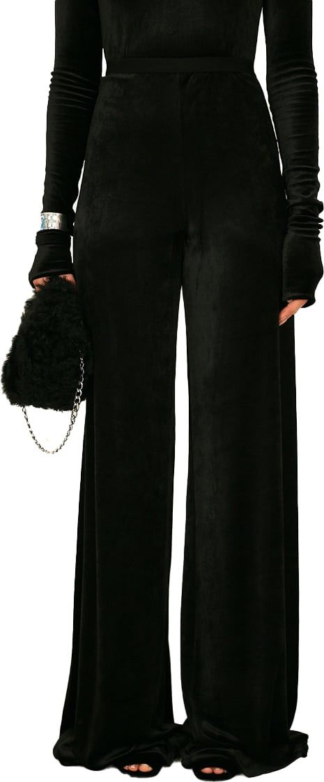 Rick Owens Farrah Pants Black Velvet Zwart