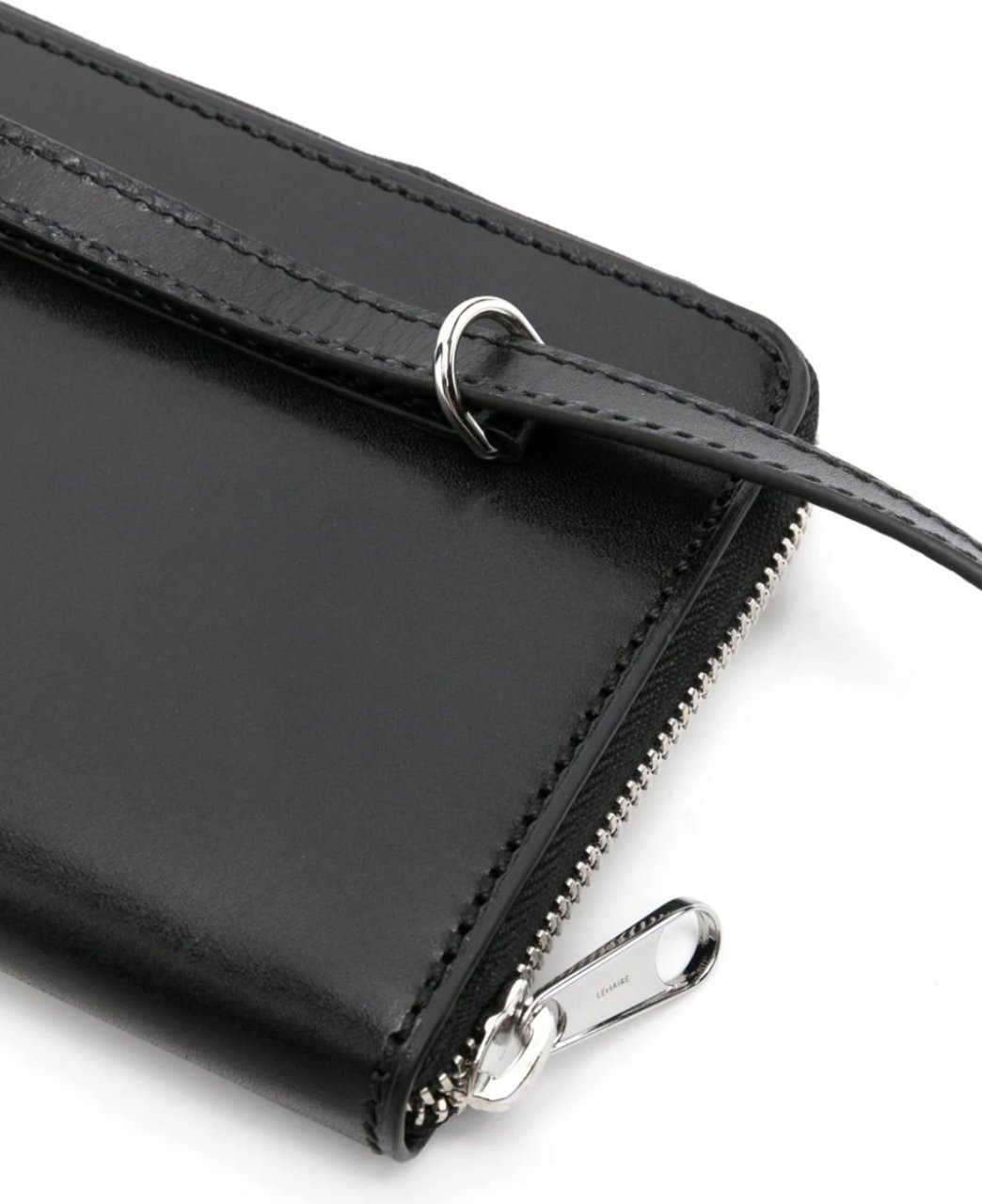 Lemaire Continental Wallet On Strap Black Zwart