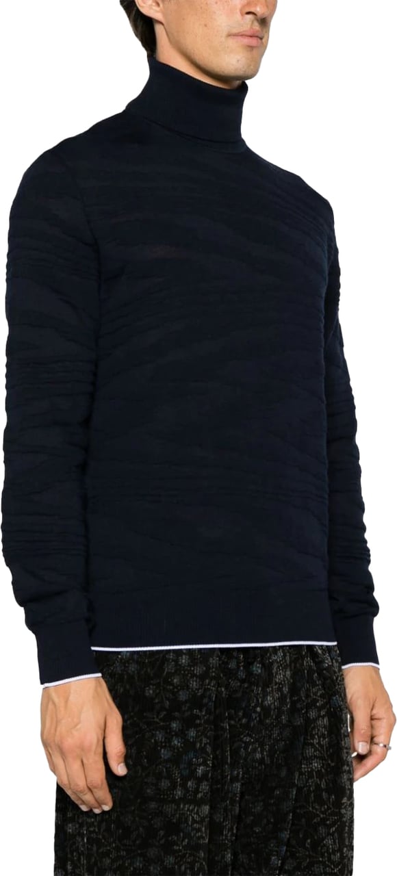 Missoni roll neck sweater black Zwart