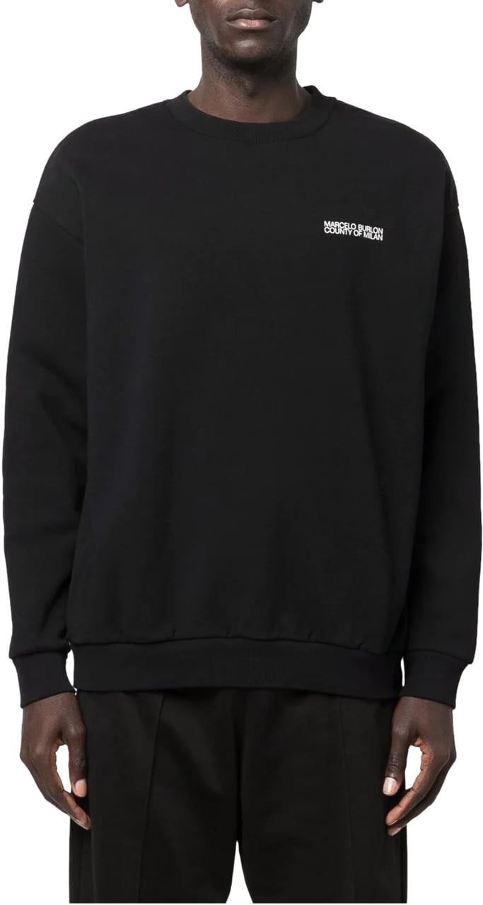 Marcelo Burlon Marcelo Burlon Black cotton oversize sweatshirt Zwart