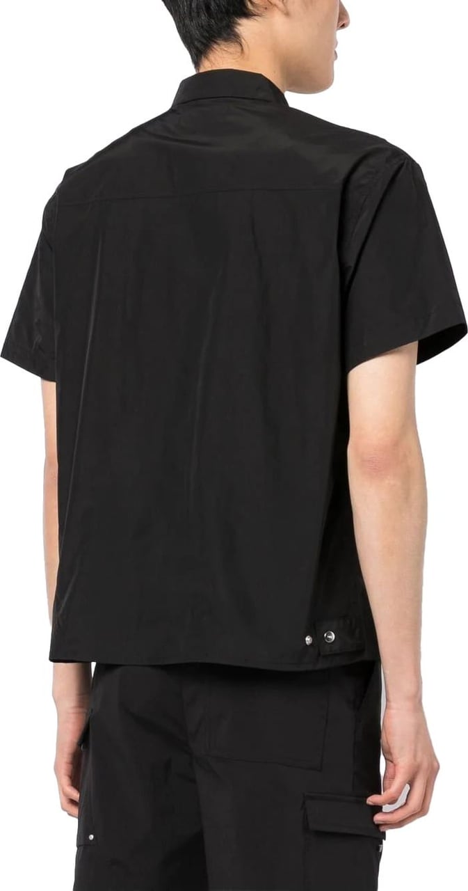 Heliot Emil ss nylon shirt black Zwart