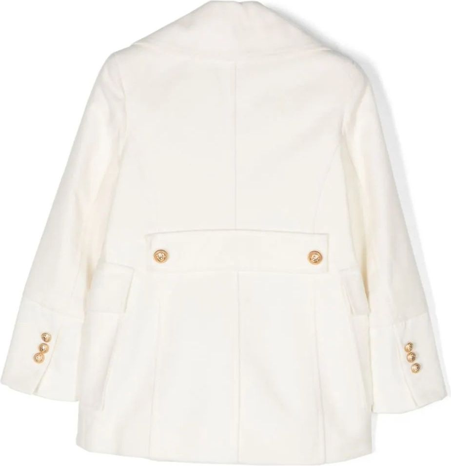 Balmain coat white Wit