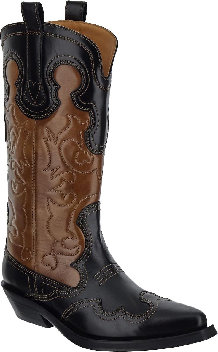 Ganni Embroidered Western Boots Divers