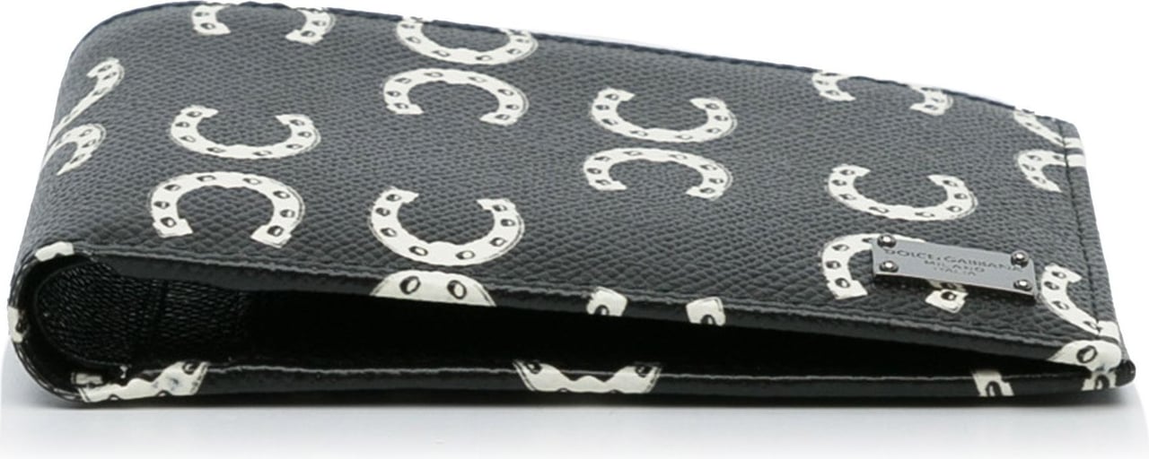 Dolce & Gabbana Horseshoe Leather Small Wallet Zwart