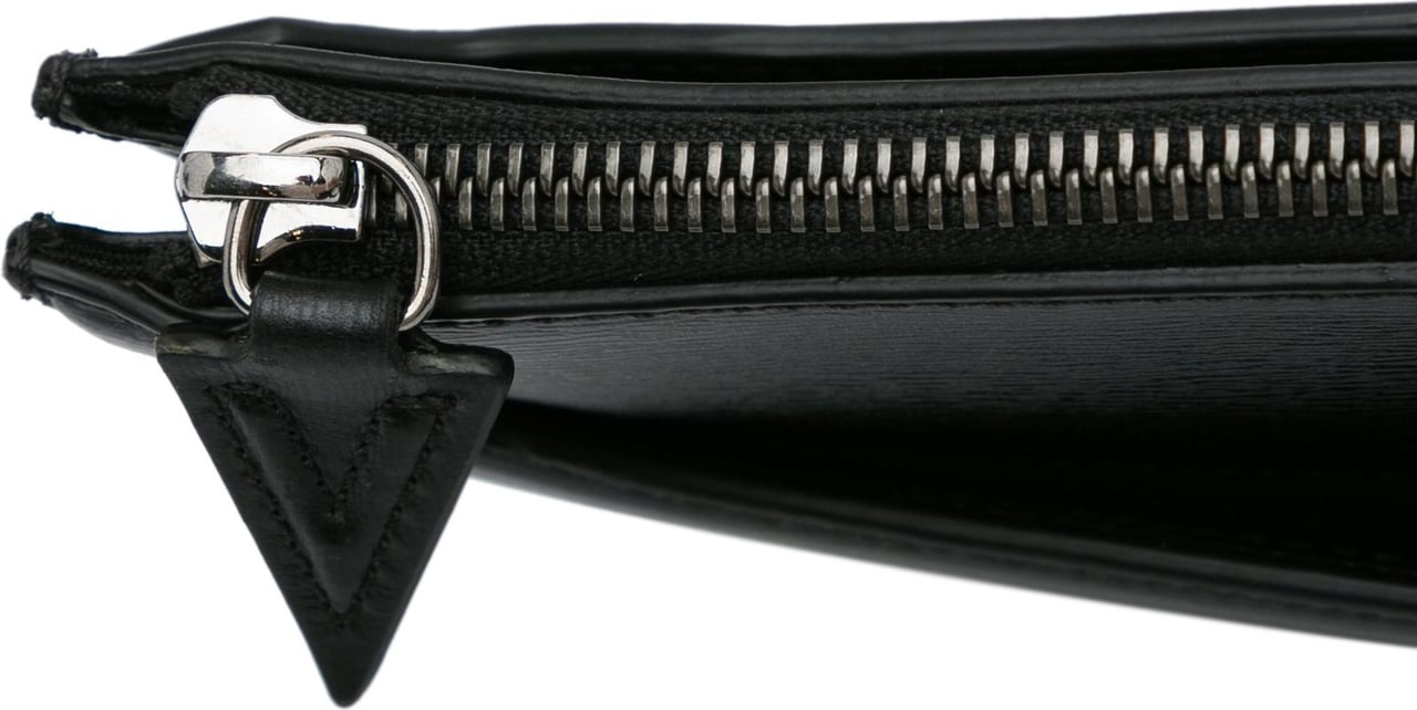 Versace V Logo Leather Clutch Zwart