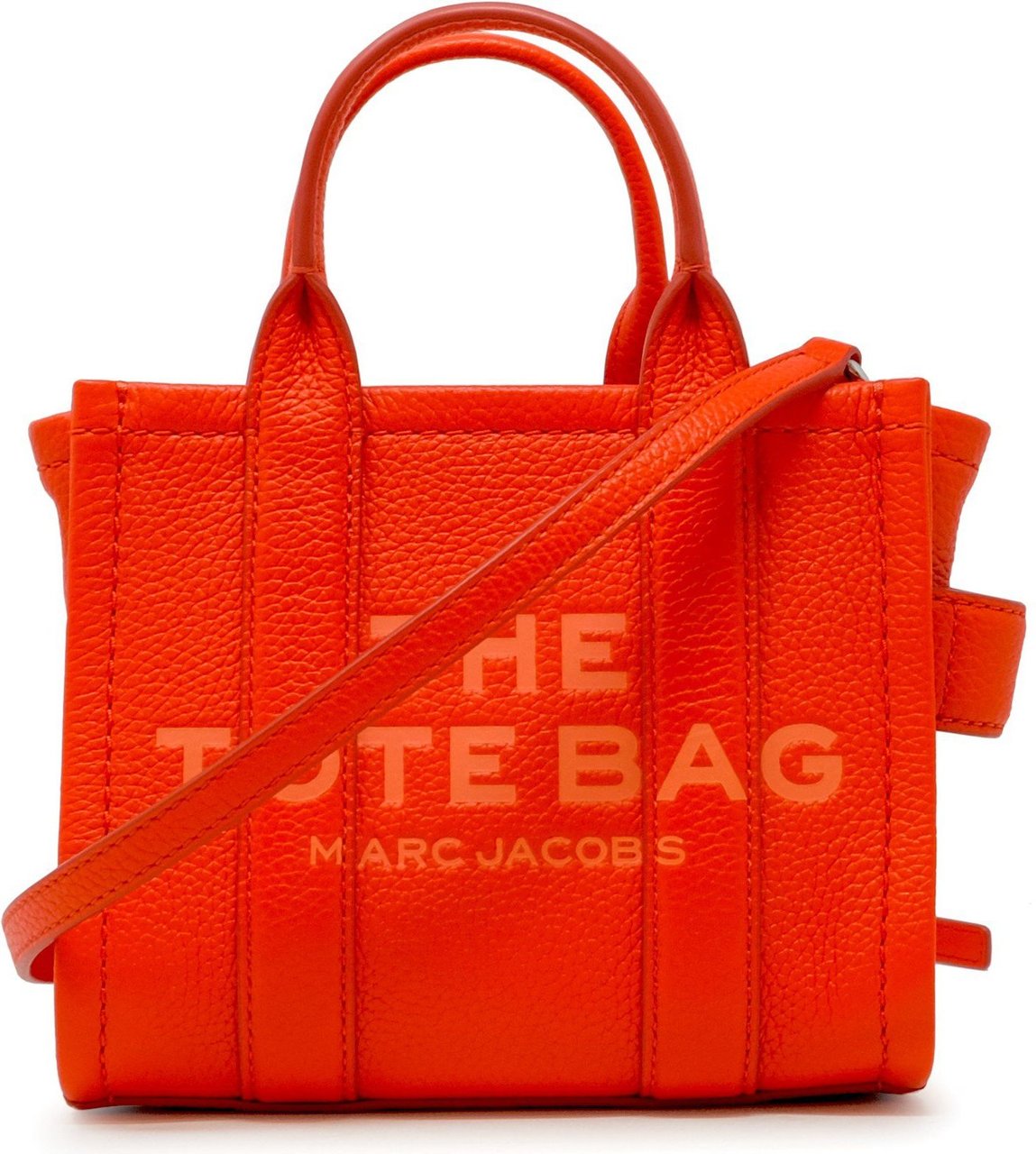 Marc Jacobs MARC JACOBS H053L01RE22 846 ELECTRIC ORANGE LEATHER THE MINI TOTE BAG Oranje