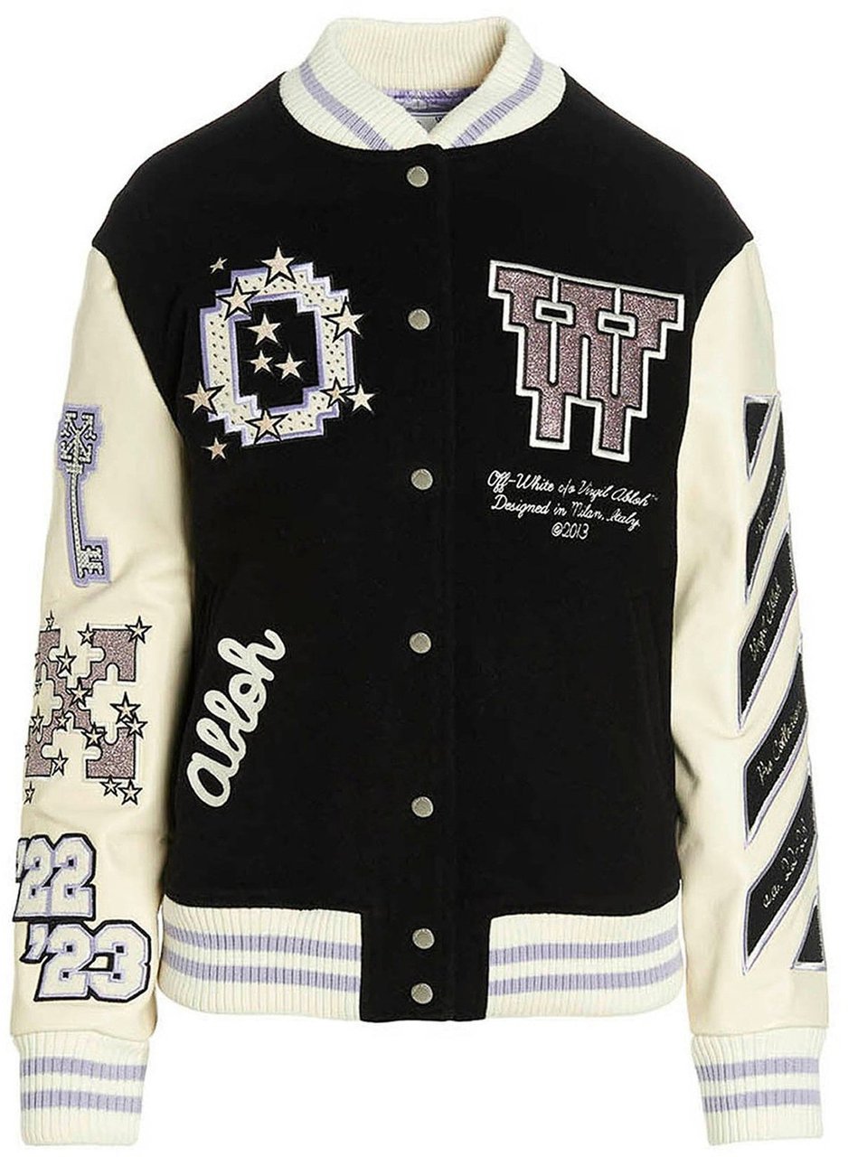 OFF-WHITE Wool Bomber Jacket Zwart