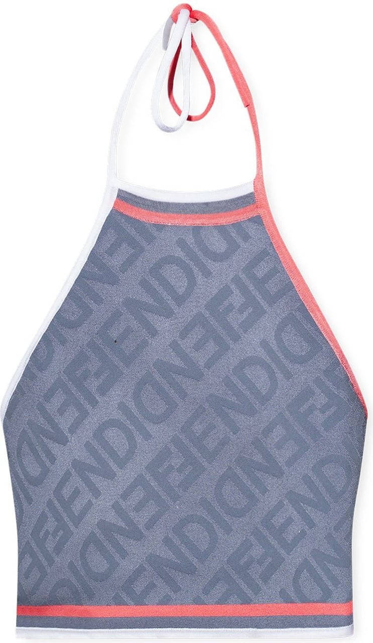 Fendi FENDI Monogram Cropped Top Blauw