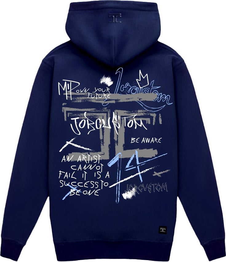 JORCUSTOM Artist Slim Fit Hoodie Navy Blauw