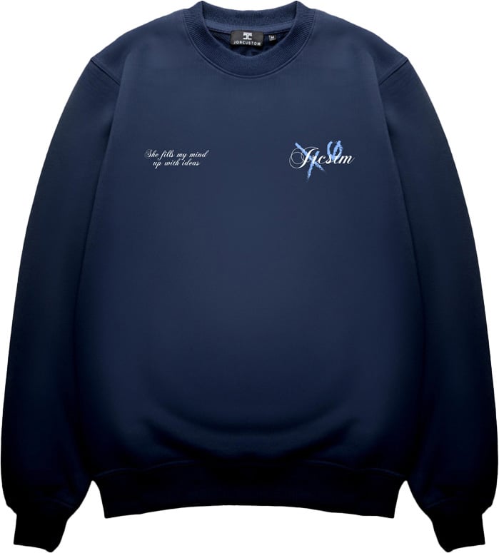 JORCUSTOM Angel Crewneck Sweater Navy Blauw