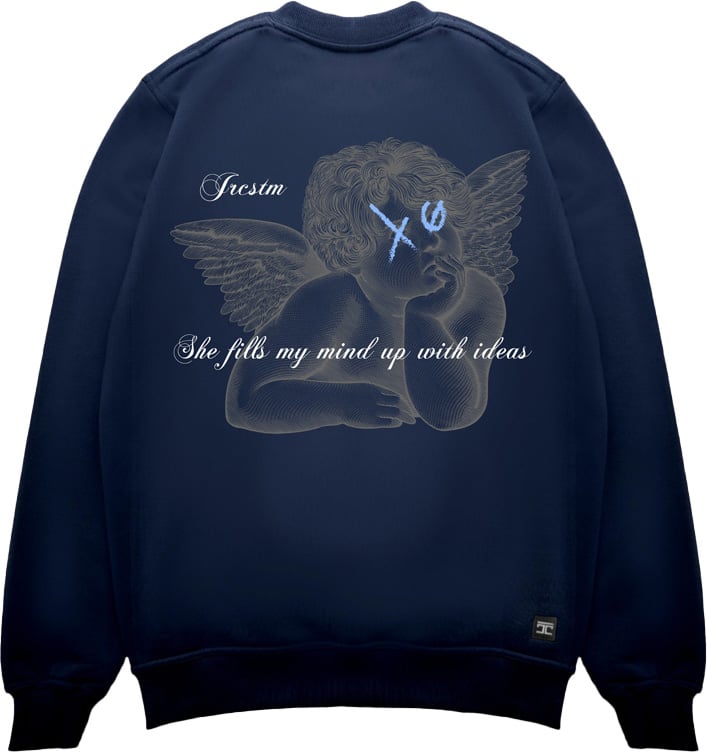 JORCUSTOM Angel Crewneck Sweater Navy Blauw
