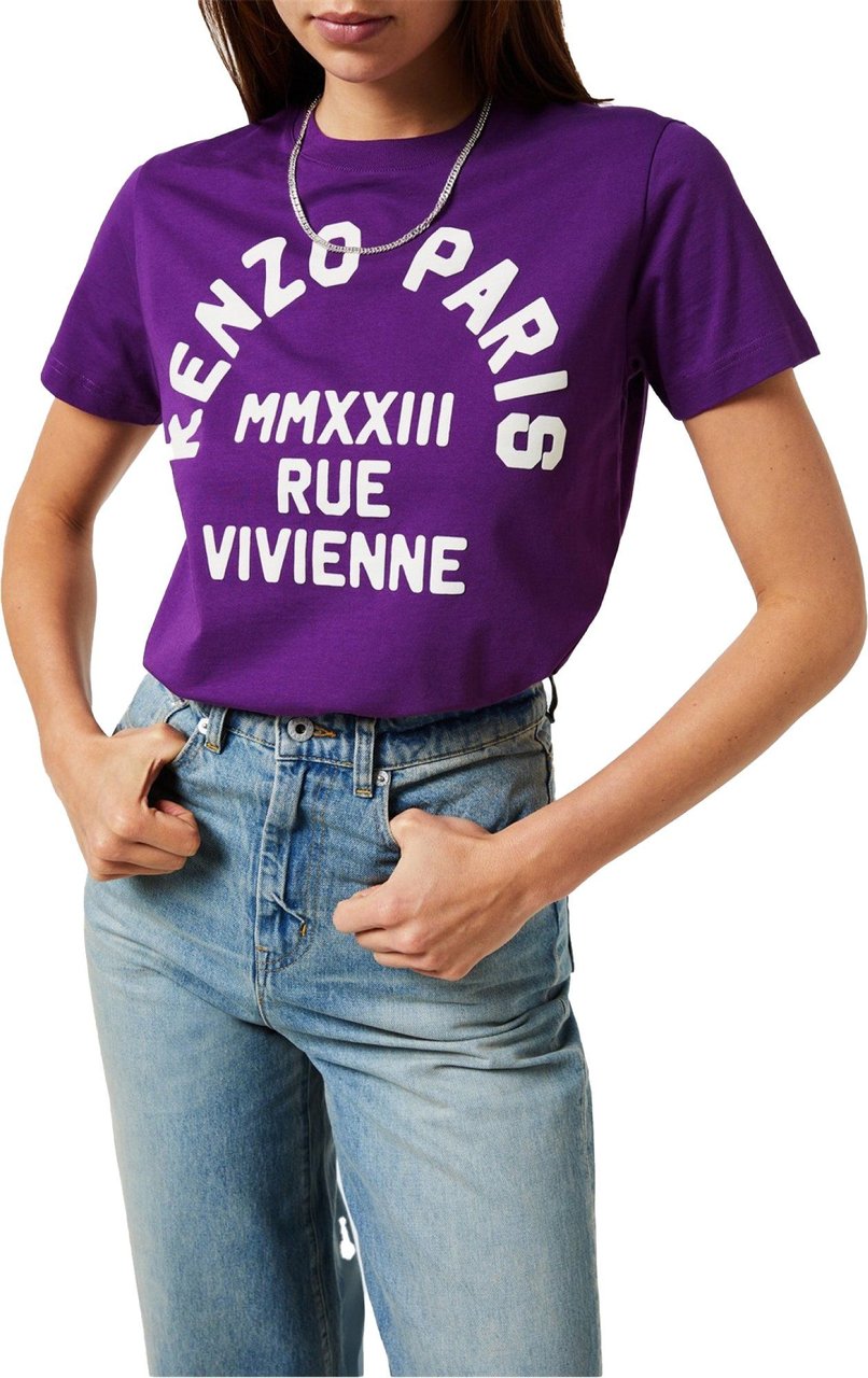 Kenzo Rue Vivienne Logo T-shirt Paars