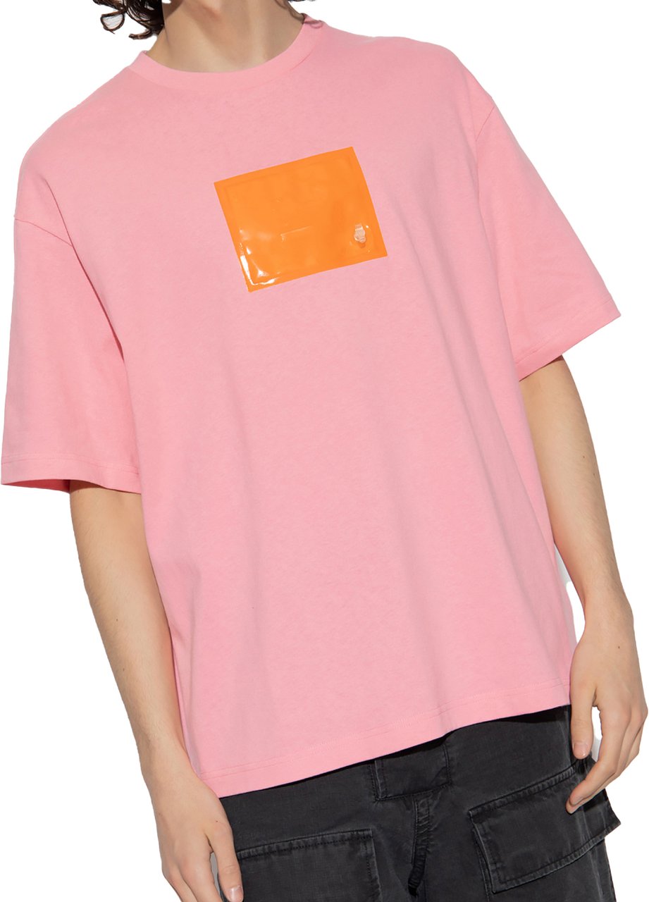 Acne Studios Exford Inflate Logo T-shirt Roze