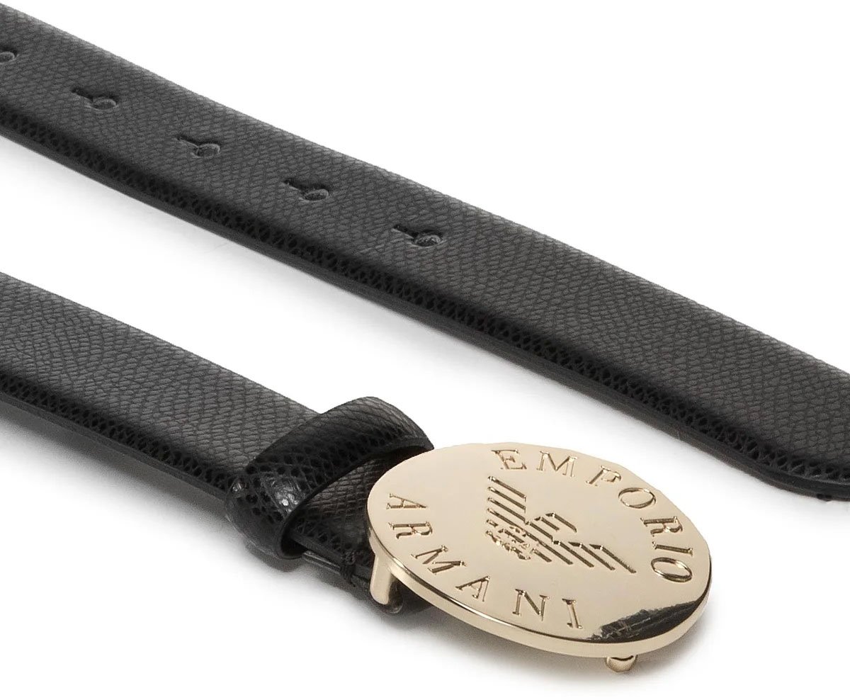 Emporio Armani Logo Buckle Belt Zwart