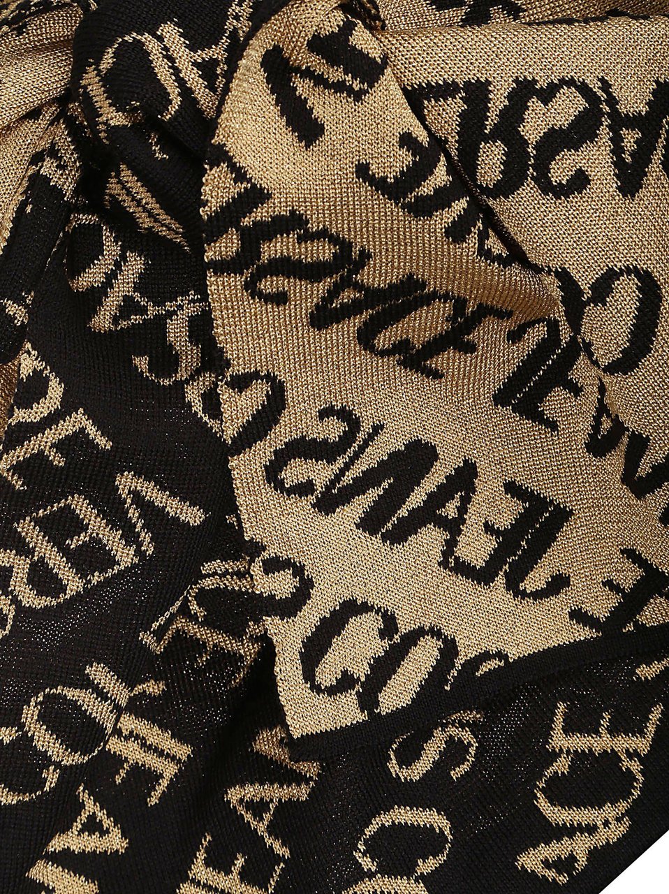 Versace Jeans Couture Logo All Over Scarf Black Zwart