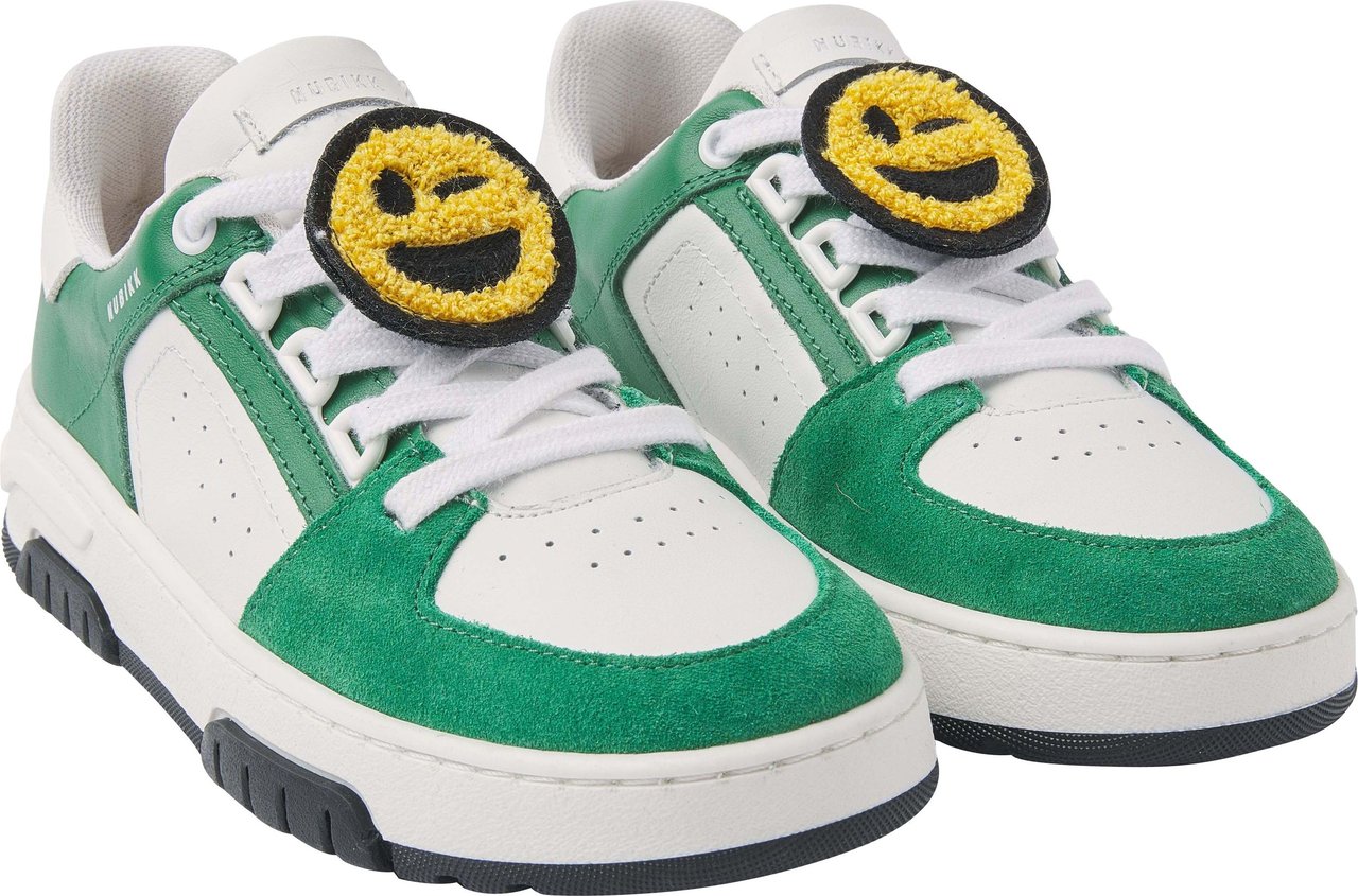 Nubikk Basket Buxton JR | Wit Groene Sneakers voor Kids Bruin