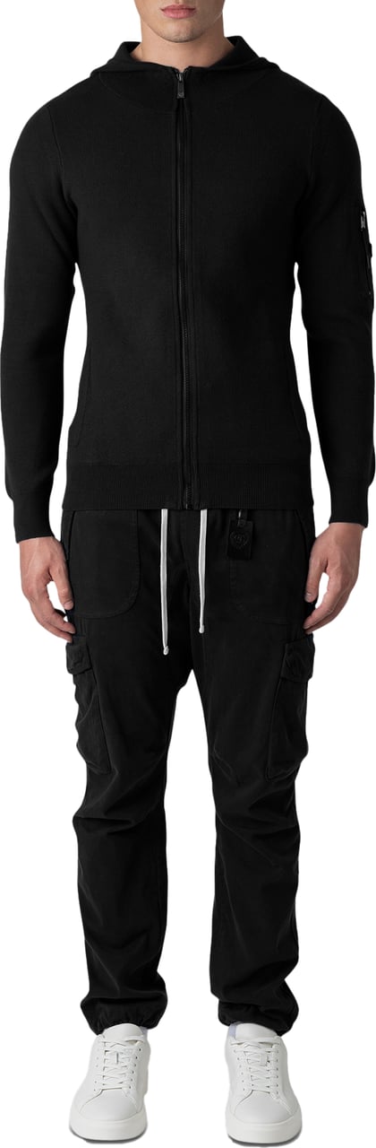 Quotrell Quotrell Couture - Bilbao Knitted Hoodie | Black Zwart