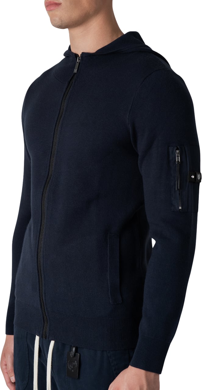 Quotrell Quotrell Couture - Bilbao Knitted Hoodie | Navy Blauw