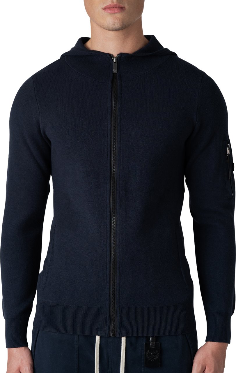 Quotrell Quotrell Couture - Bilbao Knitted Hoodie | Navy Blauw