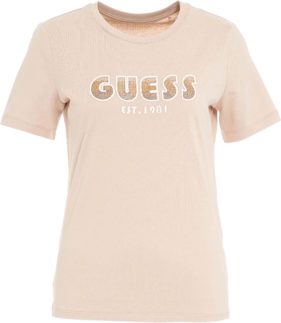 Guess CN Shaded Logo T-Shirt Dames Beige Beige