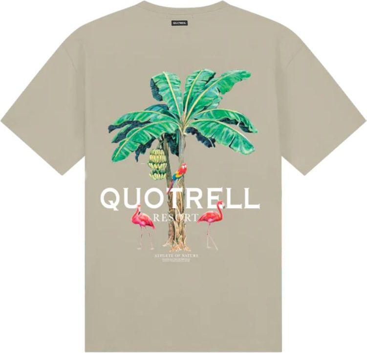 Quotrell Resort T-shirt | Dark Beige/white Beige