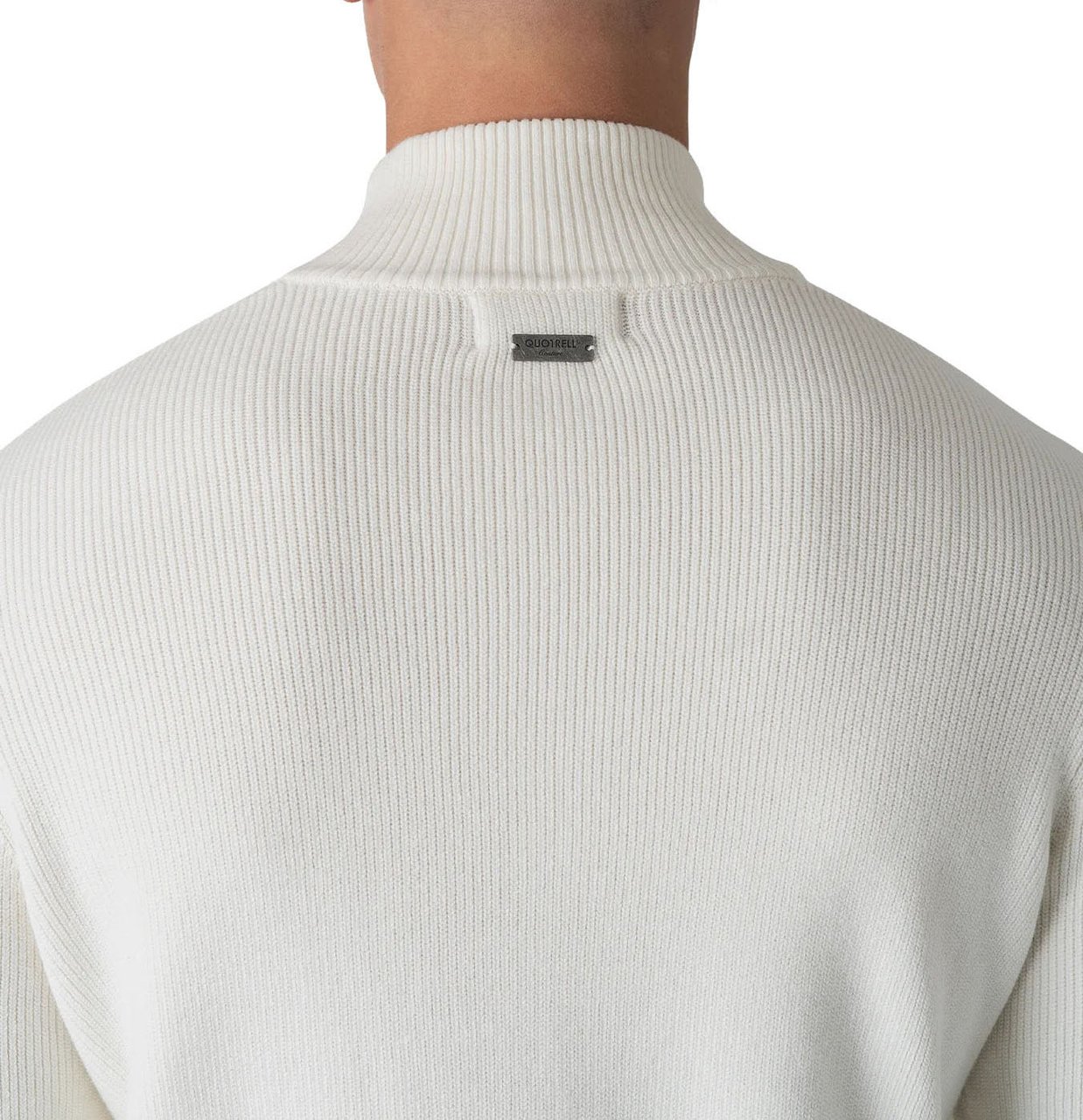 Quotrell D'azur Knitted Halfzip | Ecru Beige
