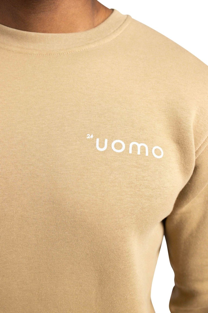 24 Uomo Logo Basic Sweater Heren Army Groen