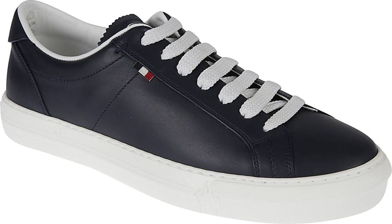 Moncler Moncler Monaco Leather Sneakers Blauw