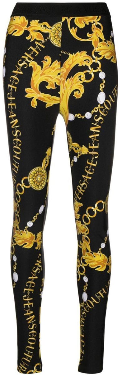 Versace Jeans Couture Chain Print Leggings Zwart