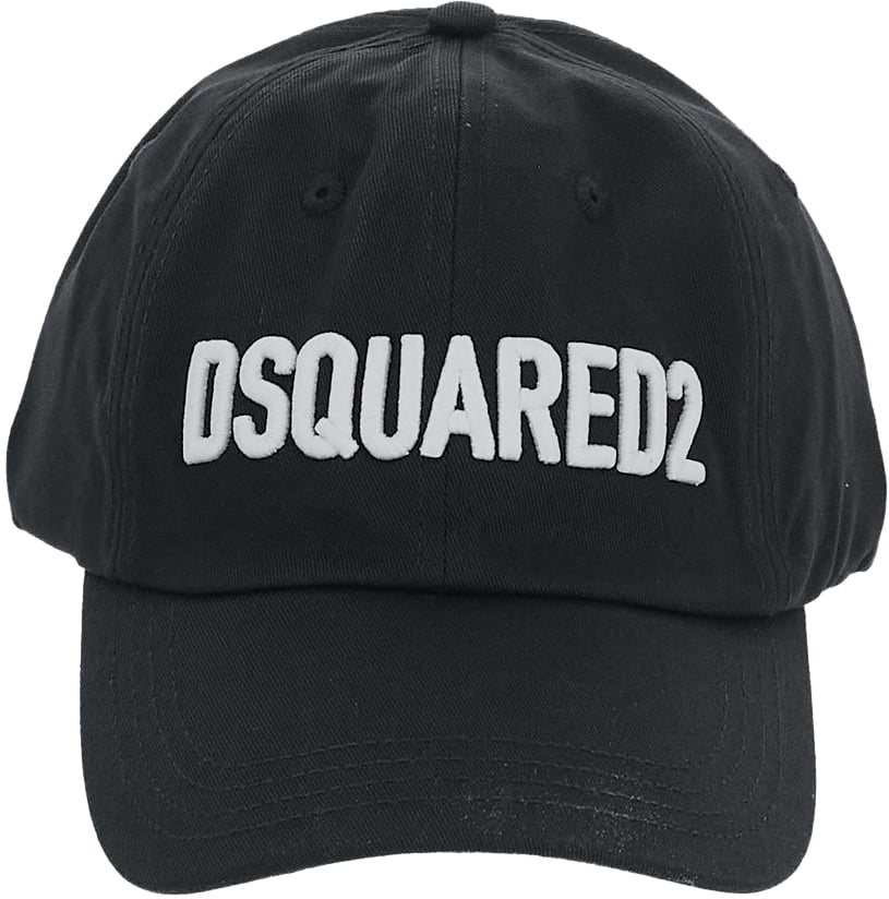 Dsquared2 D2 Logo Black And White Baseball Cap Black Zwart