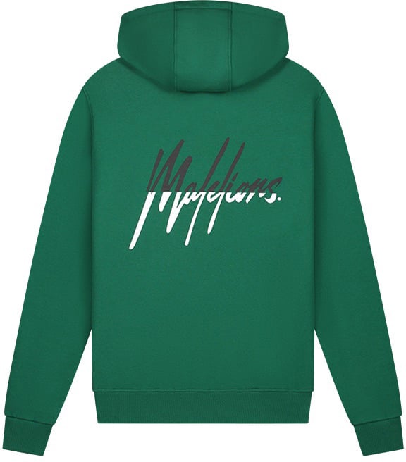 Malelions Split Hoodie - Dark Green/White Zwart