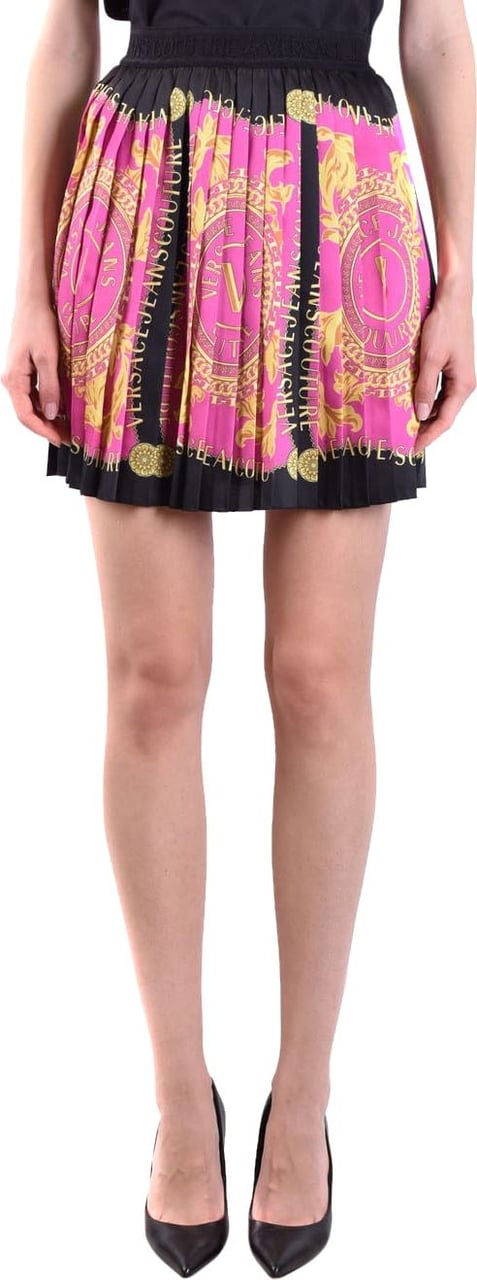 Versace Jeans Couture Foulard Print Pleated Skirt Roze