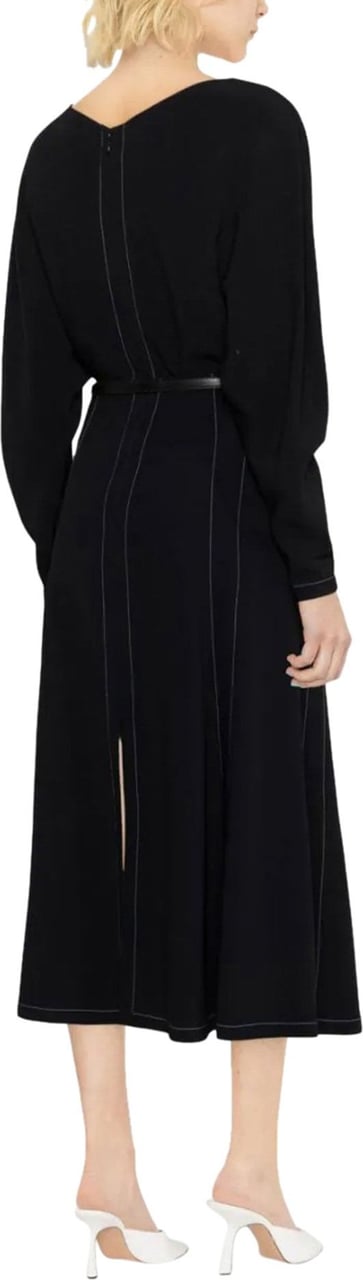 Stella McCartney stitched V-neck long-sleeve blouse Zwart