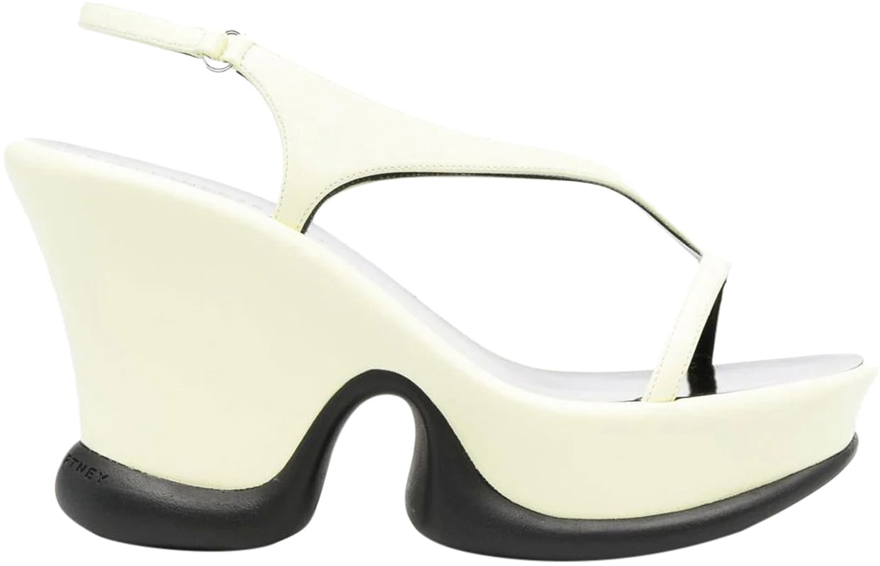 Stella McCartney Shroom slingback wedge 110mm sandal Geel