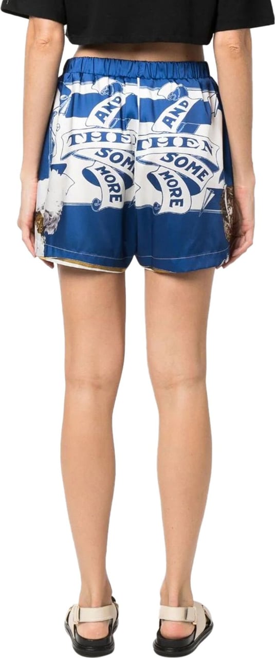 MSGM graphic-print satin mini shorts Divers