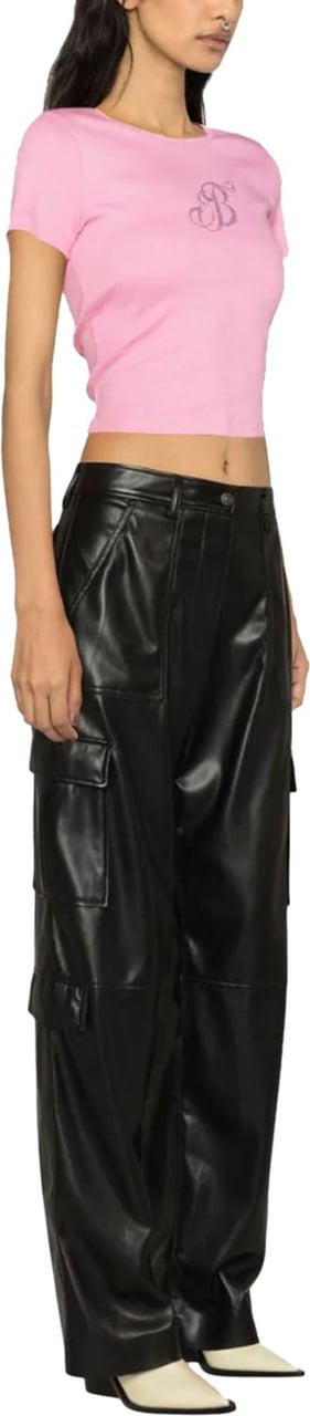 MSGM faux-leather cargo trousers Zwart