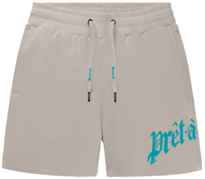 Quotrell Miami Shorts | Taupe/neon Aqua Beige