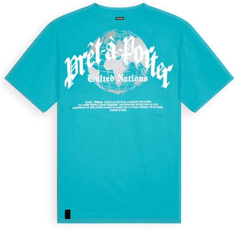 Quotrell Global Unity T-shirt | Aqua/white Blauw
