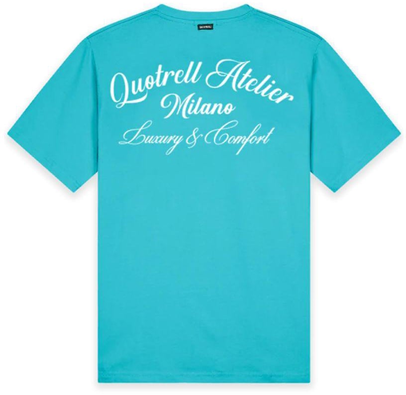 Quotrell Global Unity T-shirt | Aqua/white Blauw