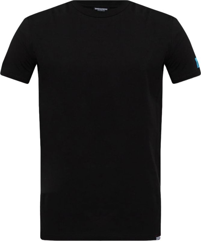 Dsquared2 Dsquared2 Round Neck T-Shirt Black With Blue Logo Patch ICON Divers