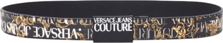 Versace Jeans Couture Versace Jeans Couture Logo Couture Printed Belt Black/Gold Zwart