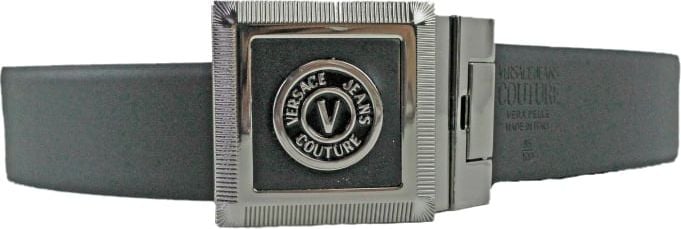 Versace Jeans Couture Versace Jeans Couture Belt Square Logo Gesp Black/ Silver Zilver