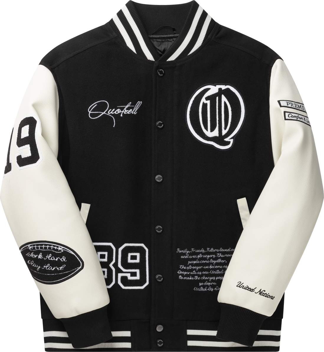 Quotrell University Jacket | Black/white Zwart