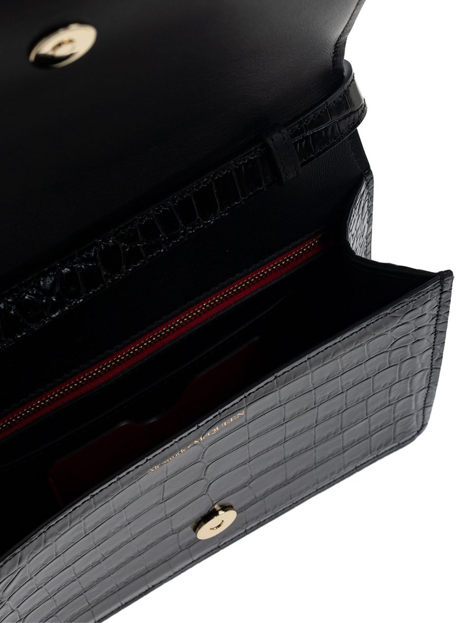 Alexander McQueen The Four Ring Crossbody Bag Zwart