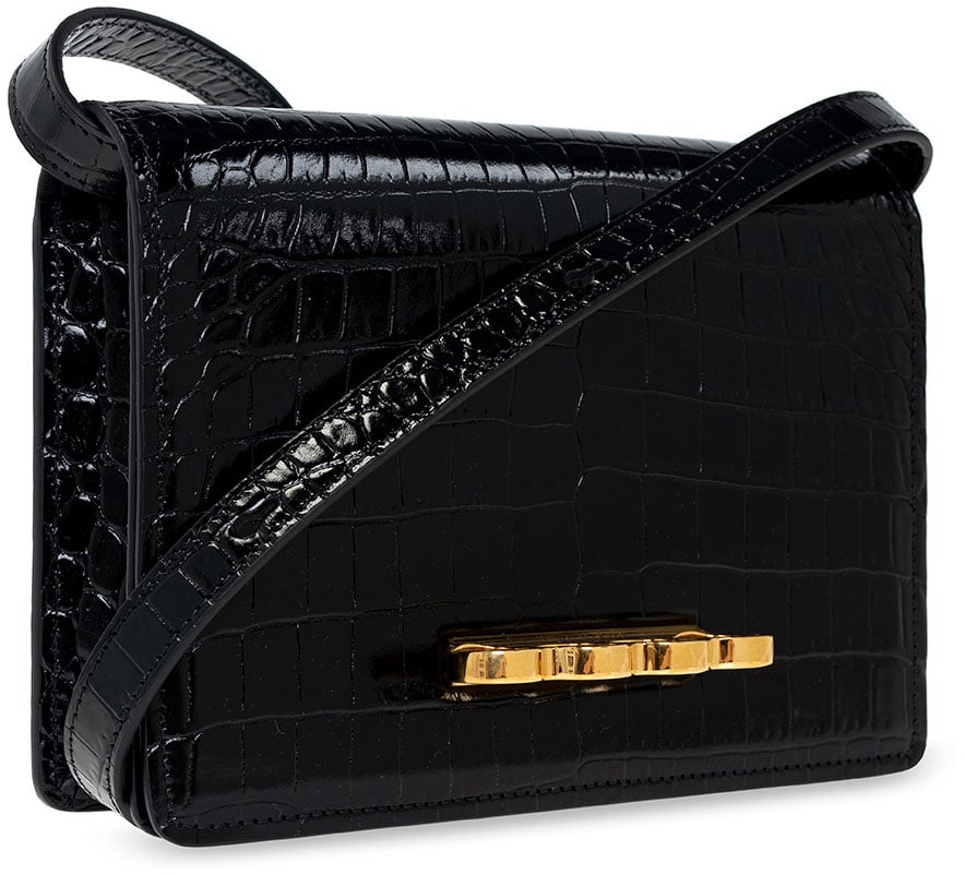Alexander McQueen The Four Ring Crossbody Bag Zwart