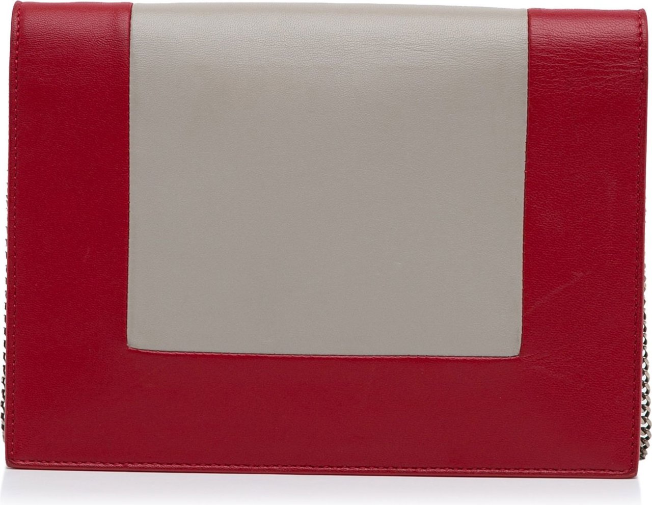 Celine Frame Leather Wallet on Chain Rood