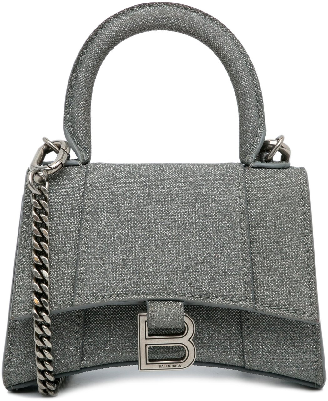 Balenciaga Mini Glitter Hourglass Satchel Grijs