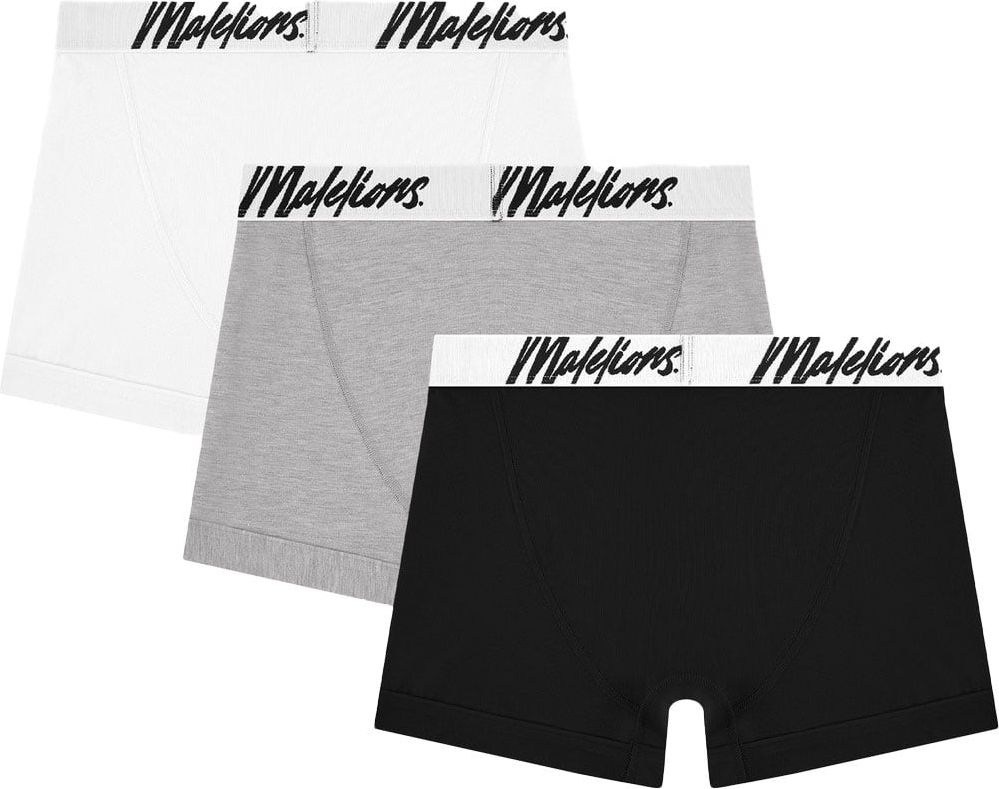 Malelions Men Boxer 3-Pack - White/Grey/Black Divers