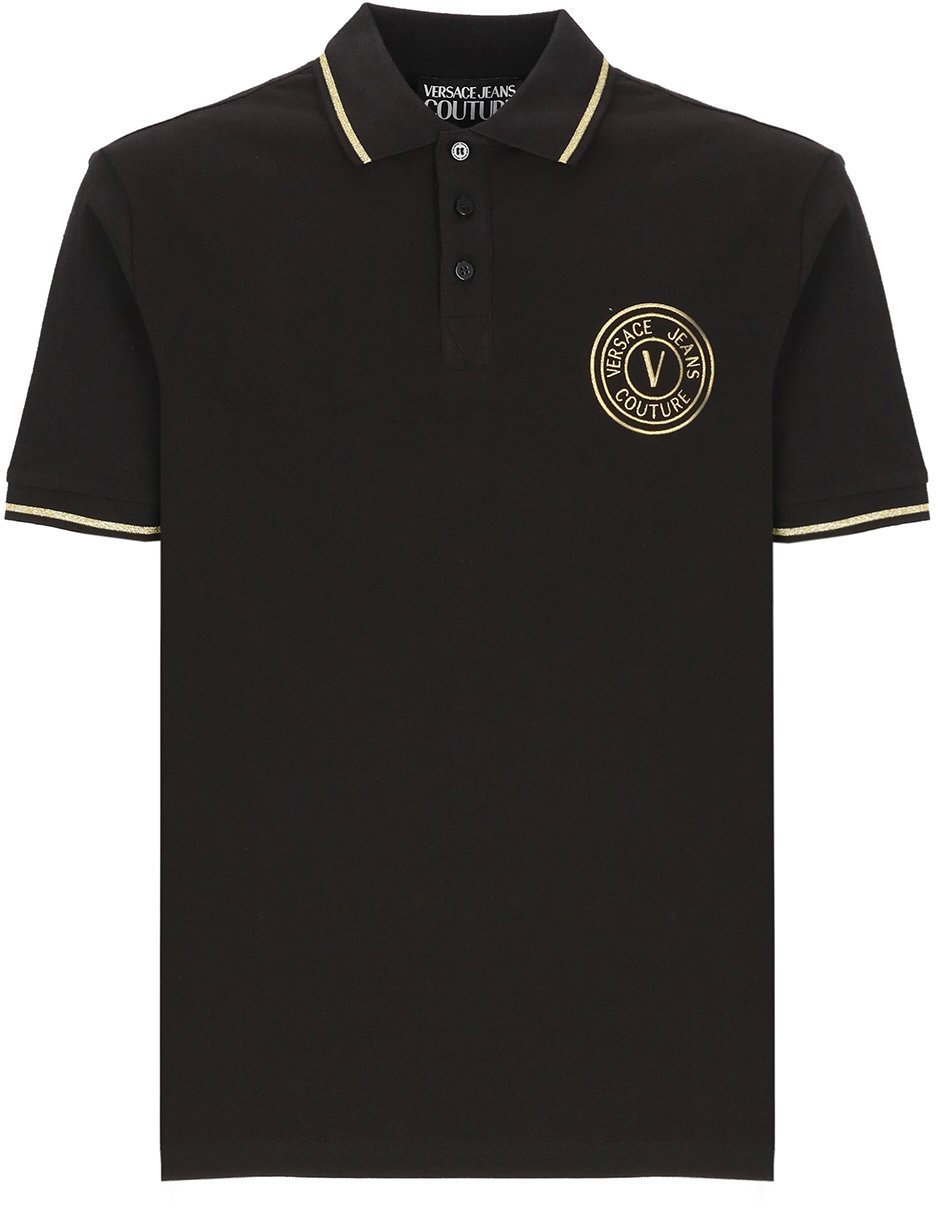 Versace Jeans Couture Versace Couture Heren Polo Zwart 75GAGT06-CJ01T/G89 Zwart