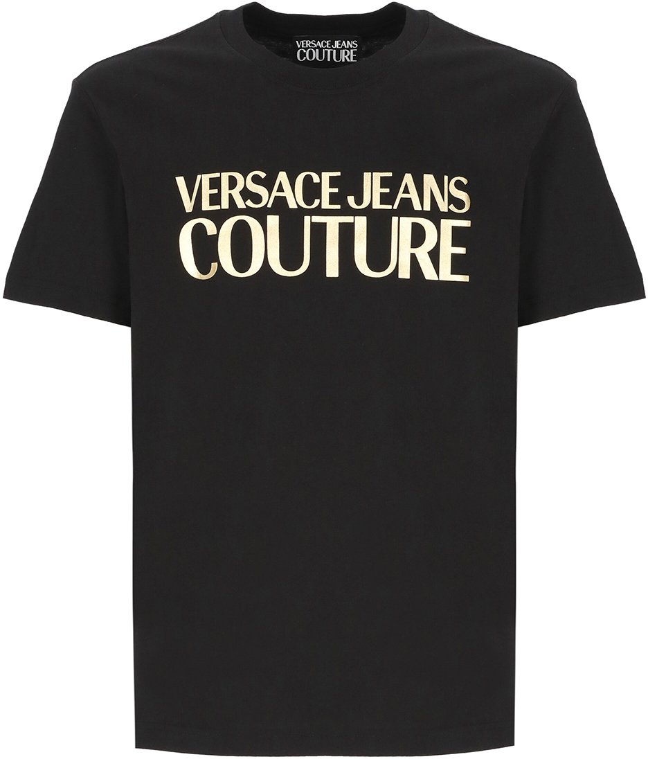 Versace Jeans Couture Metallised Logo Print T-Shirt Zwart